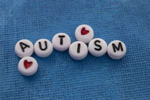 Beads with letters that spell out autism